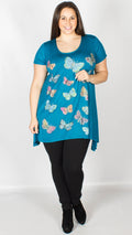 Eva Butterfly Teal Top