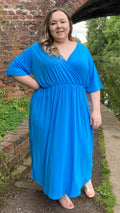 CurveWow Royal Blue Wrap Maxi Dress