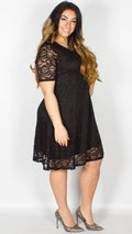 Orla Black Short Sleeve Flapper Lace Dress