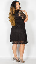 Orla Black Short Sleeve Flapper Lace Dress