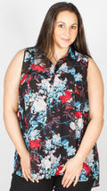 Hattie Floral Print Sleeveless Shirt