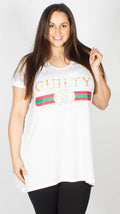 Gemma Guilty Slogan T-Shirt White