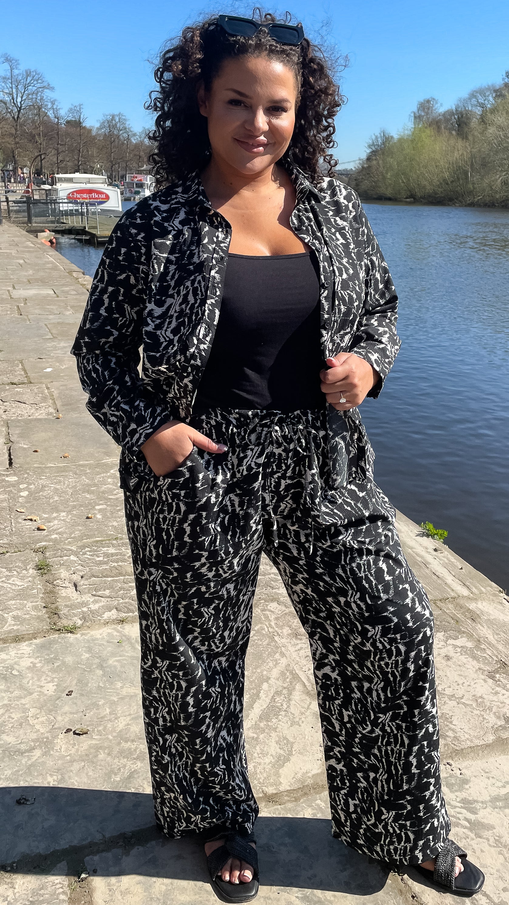 CurveWow Mono Print Long Sleeve Shirt