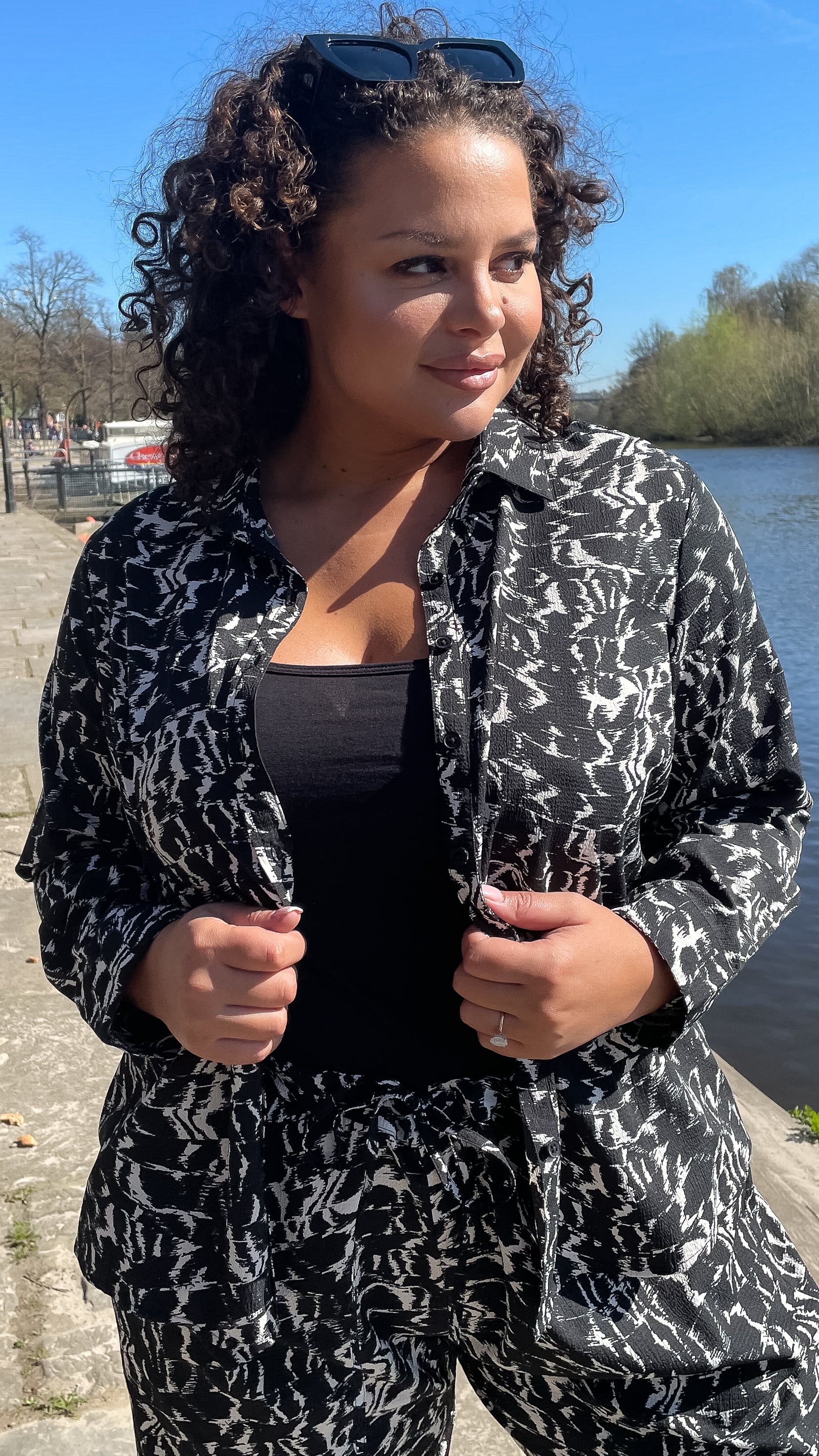 CurveWow Mono Print Long Sleeve Shirt