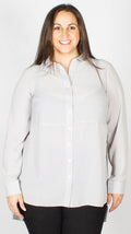 Jodie Grey Pin Stripe Long Sleeve Shirt