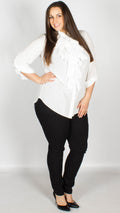 Naomi Plain Frill Shirt White