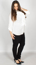 Naomi Plain Frill Shirt White