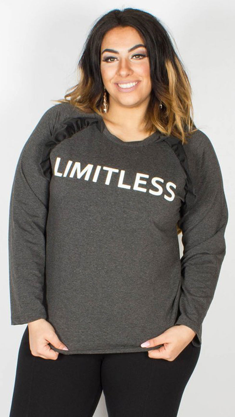 Lacy Limitless Frill Grey Sweatshirt