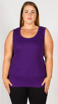Purple Pure Cotton Ribbed Vest