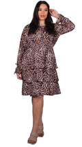 CurveWow Tiered Dress Leopard Print