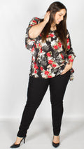 Annie Tie Back Frill Sleeve Floral Print Blouse