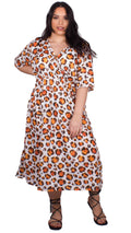 CurveWow Leopard Print Wrap Maxi Dress
