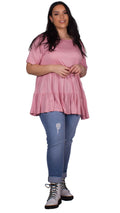 CurveWow Tiered Top Pink