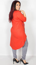 Audrey Orange Long Back Tunic Top