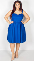 Liana Royal Blue Swing Dress and Bolero Set
