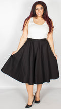 Peggy Fifties Style Black Rock 'n' Roll Full Circle Skirt
