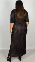 Adele Premium Wrap-Effect Pleated Maxi Dress