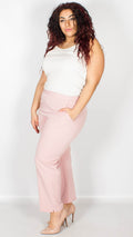 Madelyn Plain Pink Self Stripe Trousers