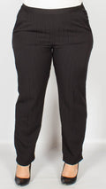 Madelyn Plain Black Self Stripe Trousers