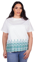 Maeva Broderie Panel T-Shirt White
