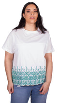 Maeva Broderie Panel T-Shirt White