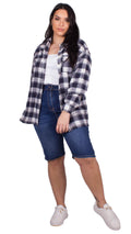 Julie Checked Flannel Shirt Navy