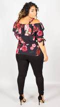 Anmore Red Floral Bardot Top