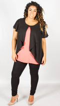 Essex Coral Overlay Short Sleeve Blouse