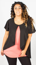 Essex Coral Overlay Short Sleeve Blouse