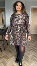 CurveWow Swing Dress Leopard Print