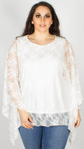 Maisie Ivory Batwing Lace Box Top