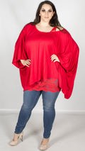 Daisy 2 in 1 Batwing Lounge Top Red