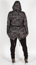 Torquay Camouflage Print Hooded Mac Jacket
