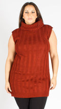 Darby Maroon Sleeveless Knitted Jumper