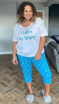 CurveWow 'Sleeping' Printed Cropped Leg Pyjama Set