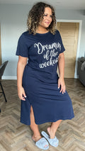CurveWow 'Weekend' Slogan Nightgown Navy