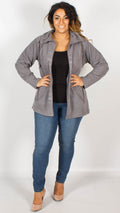 Taffalla Grey Vintage Imprint Zip Through Fleece Jacket