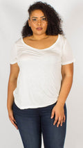Kaya White Scoop Neck T-Shirt