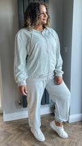 CurveWow Zip Through Hoodie Grey Marl