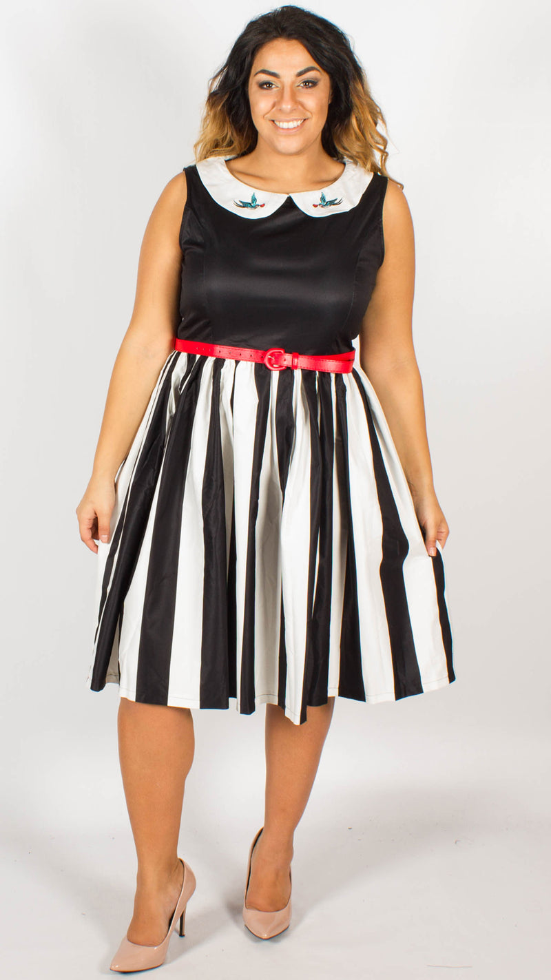 Honolulu Black Stripe Party Dress