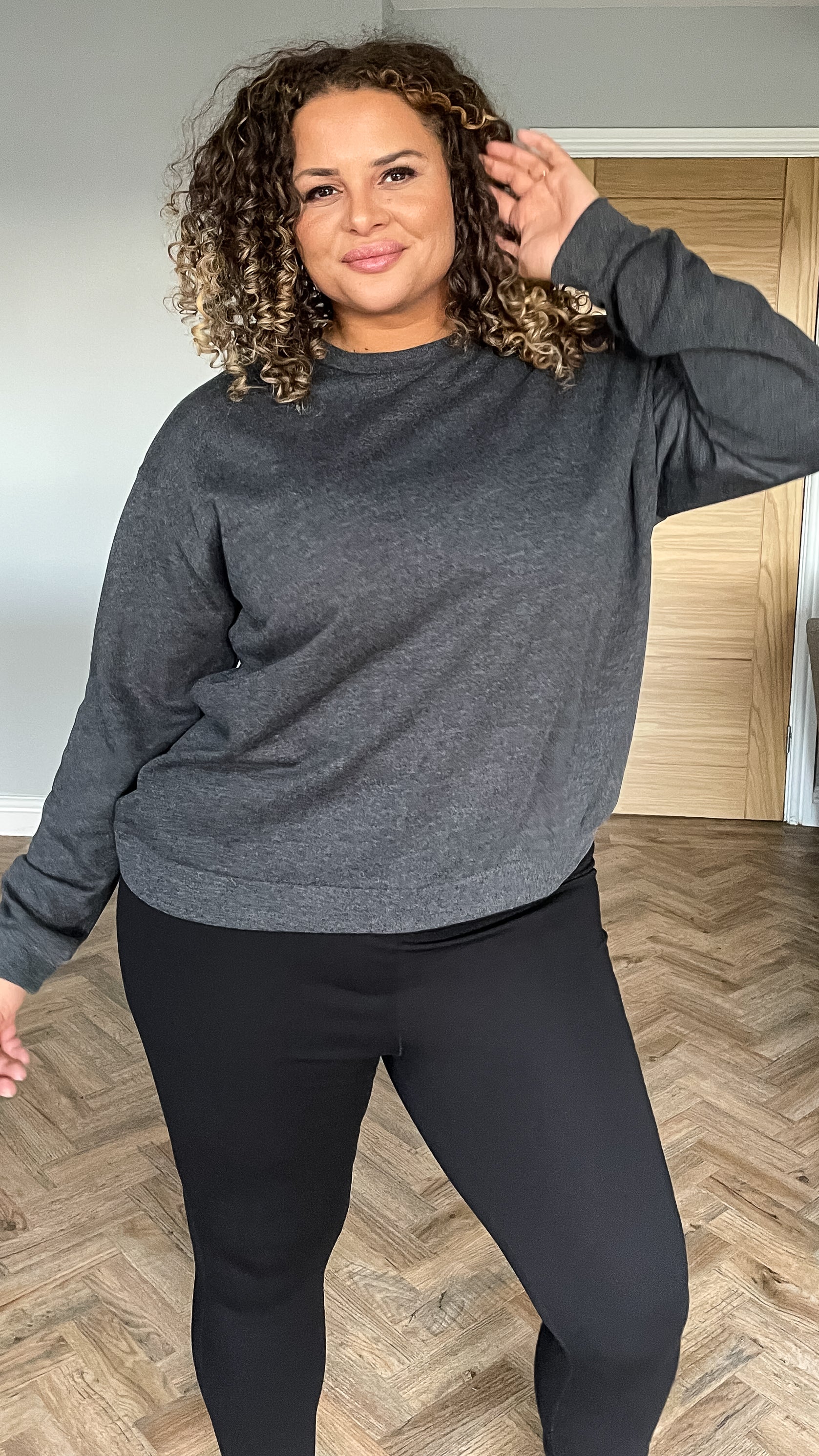 CurveWow Jersey Sweatshirt Charcoal