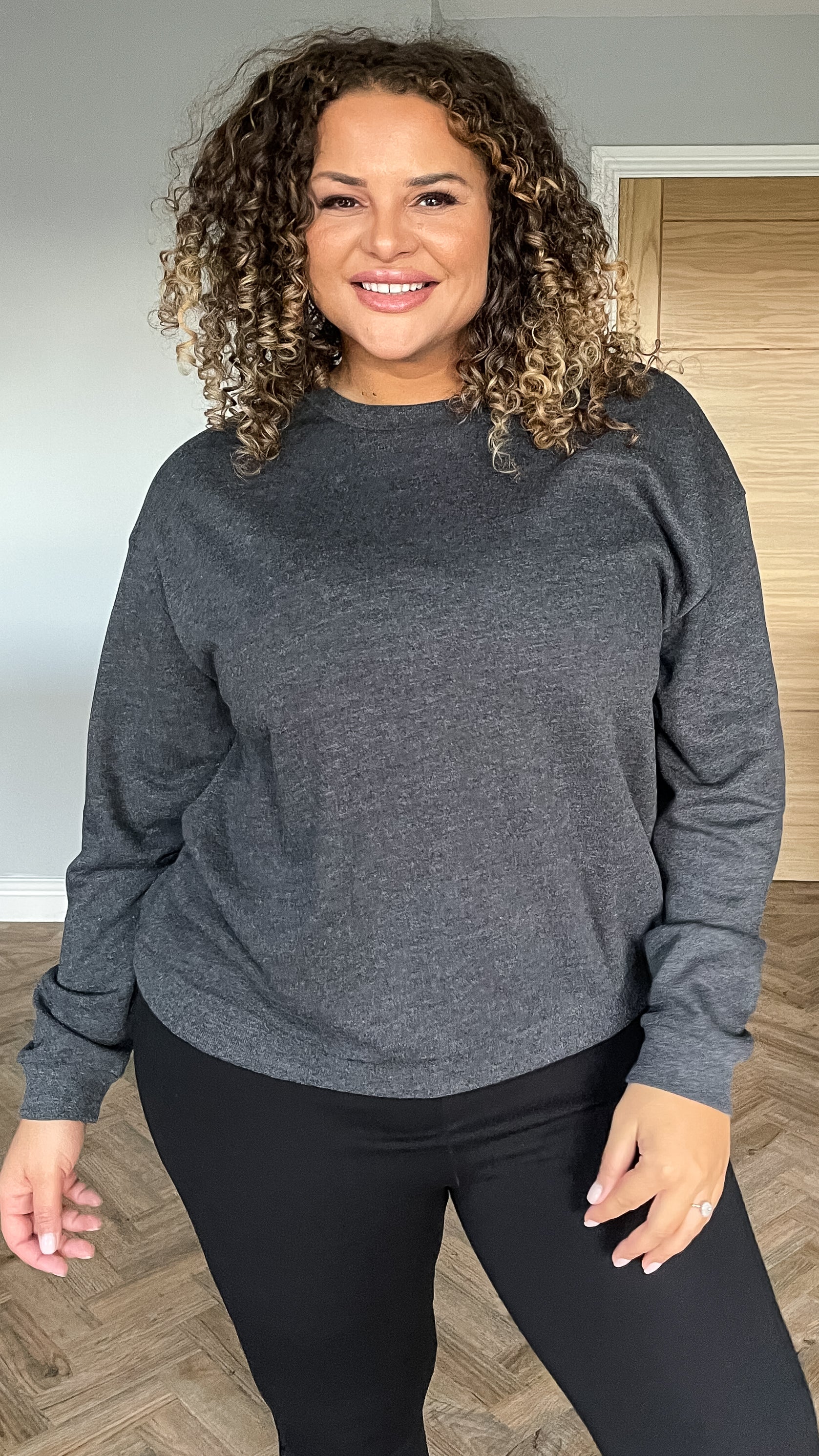 CurveWow Jersey Sweatshirt Charcoal