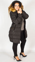 Siberia Black Long Belted Puffer Jacket