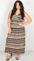 Kathy Aztec Print Maxi Dress