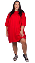 CurveWow Oversized T-Shirt Dress Red