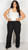 Kelly Black Belted Cotton Trousers