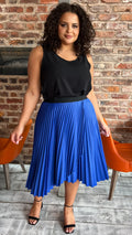 CurveWow Pleat Wrap Skirt Cobalt Blue