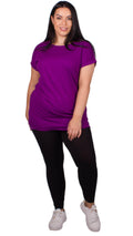 CurveWow Longline Boyfriend T-Shirt Purple