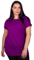 CurveWow 2 PACK Longline Boyfriend T-Shirt Purple & Turquoise