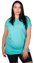 CurveWow Longline Boyfriend T-Shirt Turquoise
